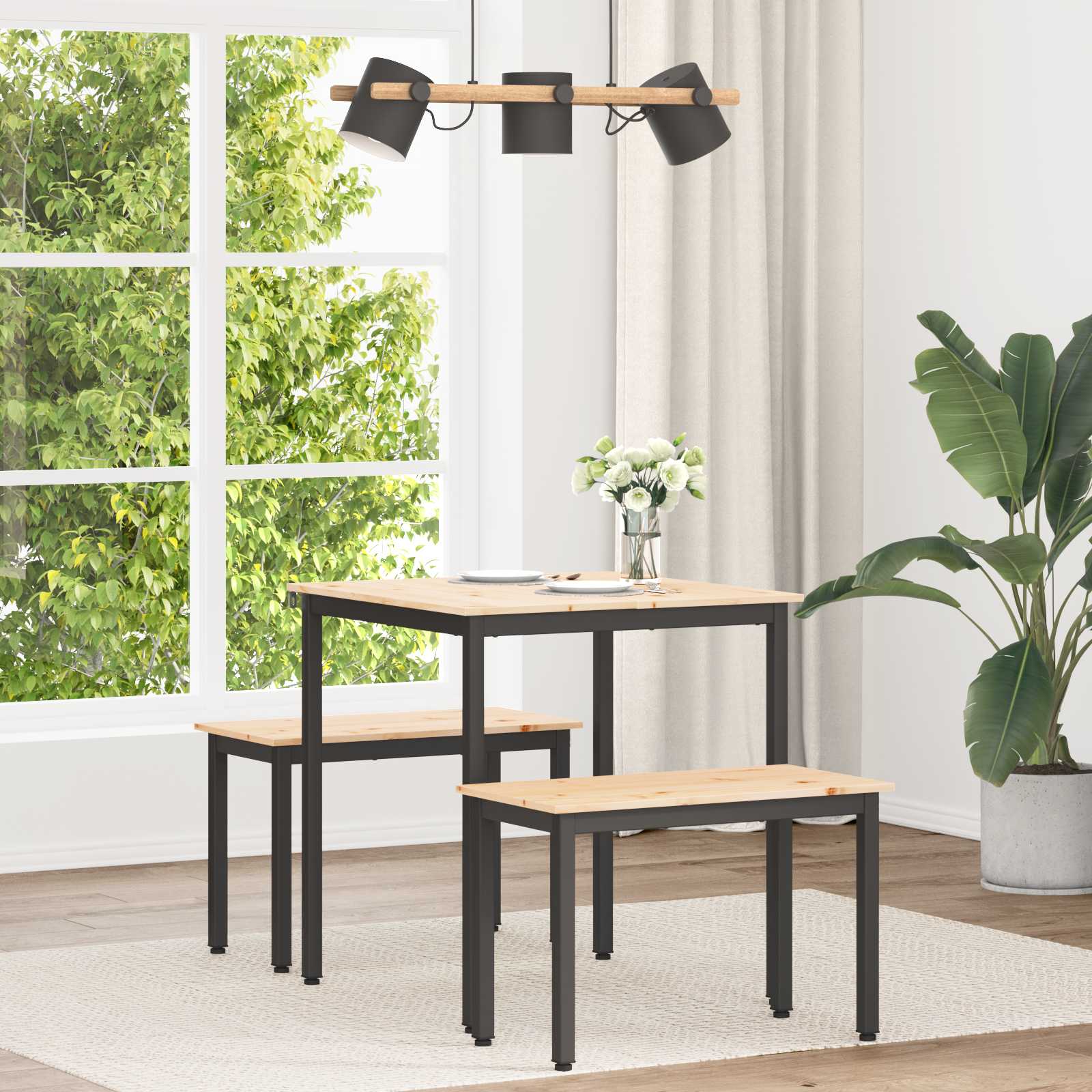 vidaXL Stół jadalny Naturalny 70 x 70 x 75 cm Lite drewno sosnowe