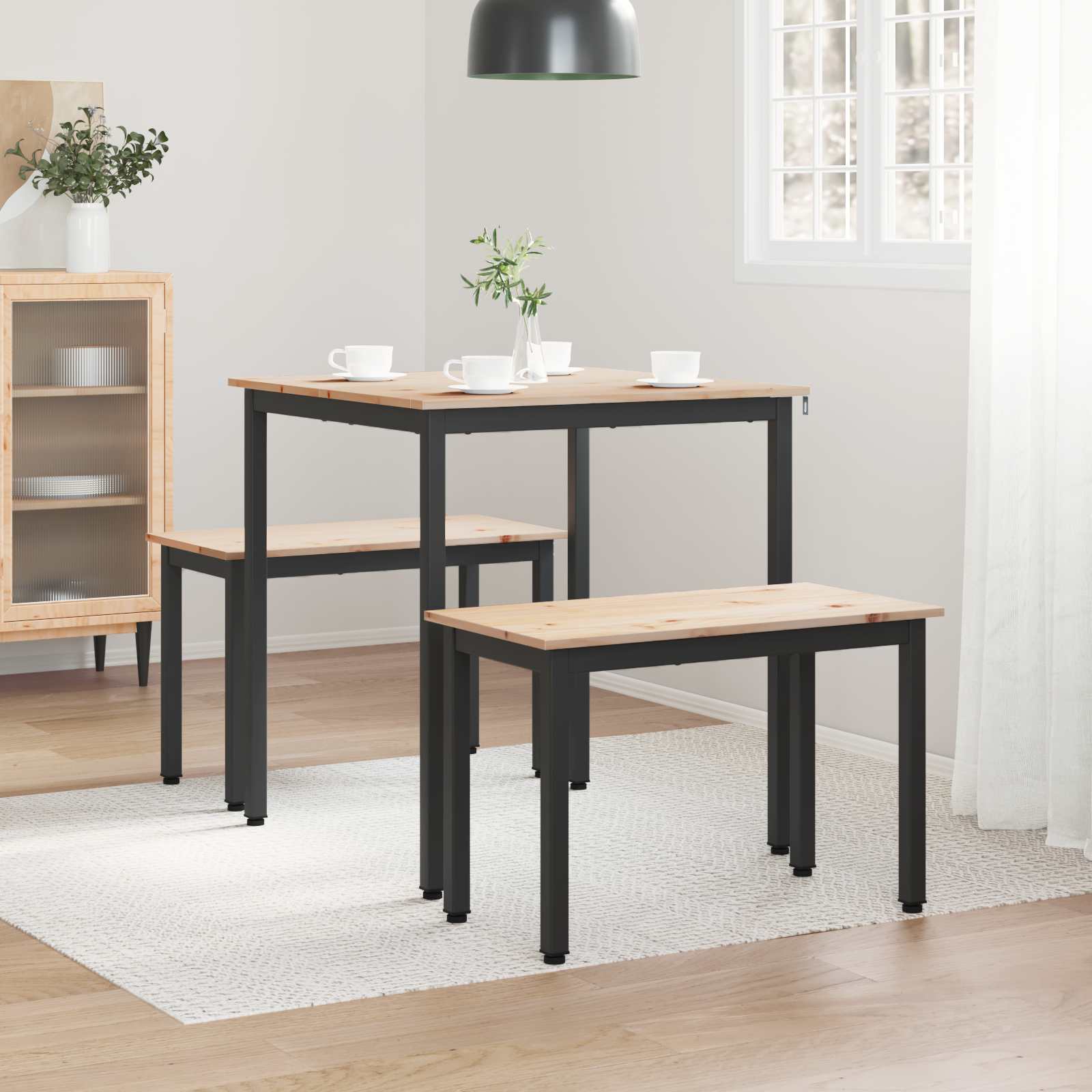 vidaXL Stół jadalny Naturalny 70 x 70 x 75 cm Lite drewno sosnowe