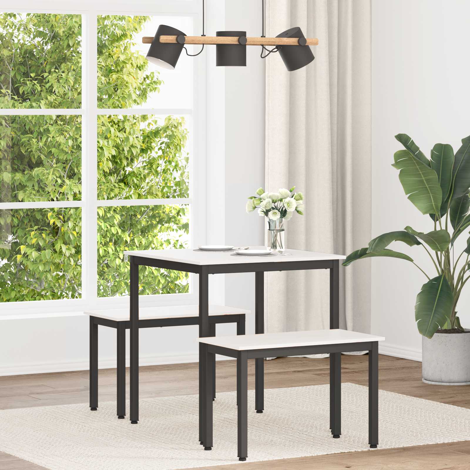 vidaXL Stół jadalny Biały 70 x 70 x 75 cm Lite drewno sosnowe