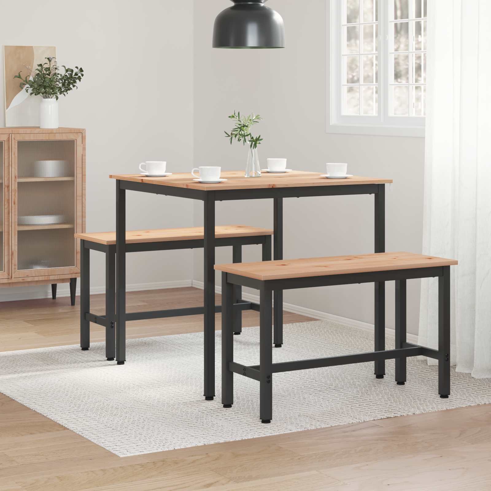 vidaXL Stół jadalny Naturalny 80 x 80 x 75 cm Lite drewno sosnowe