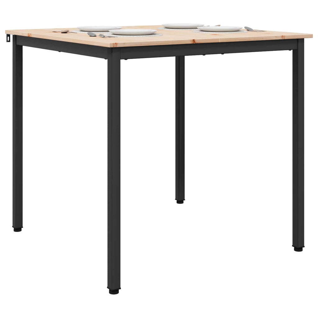 vidaXL Stół jadalny Naturalny 80 x 80 x 75 cm Lite drewno sosnowe