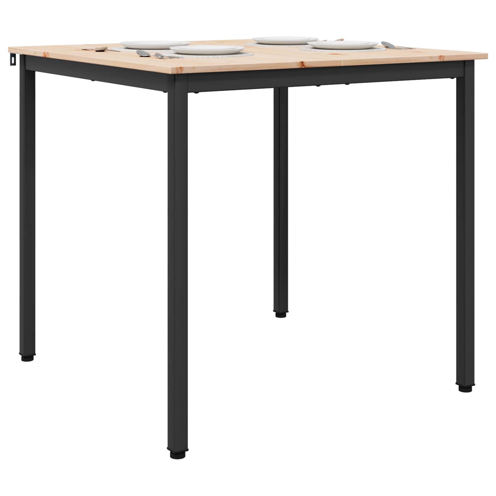vidaXL Stół jadalny Naturalny 80 x 80 x 75 cm Lite drewno sosnowe