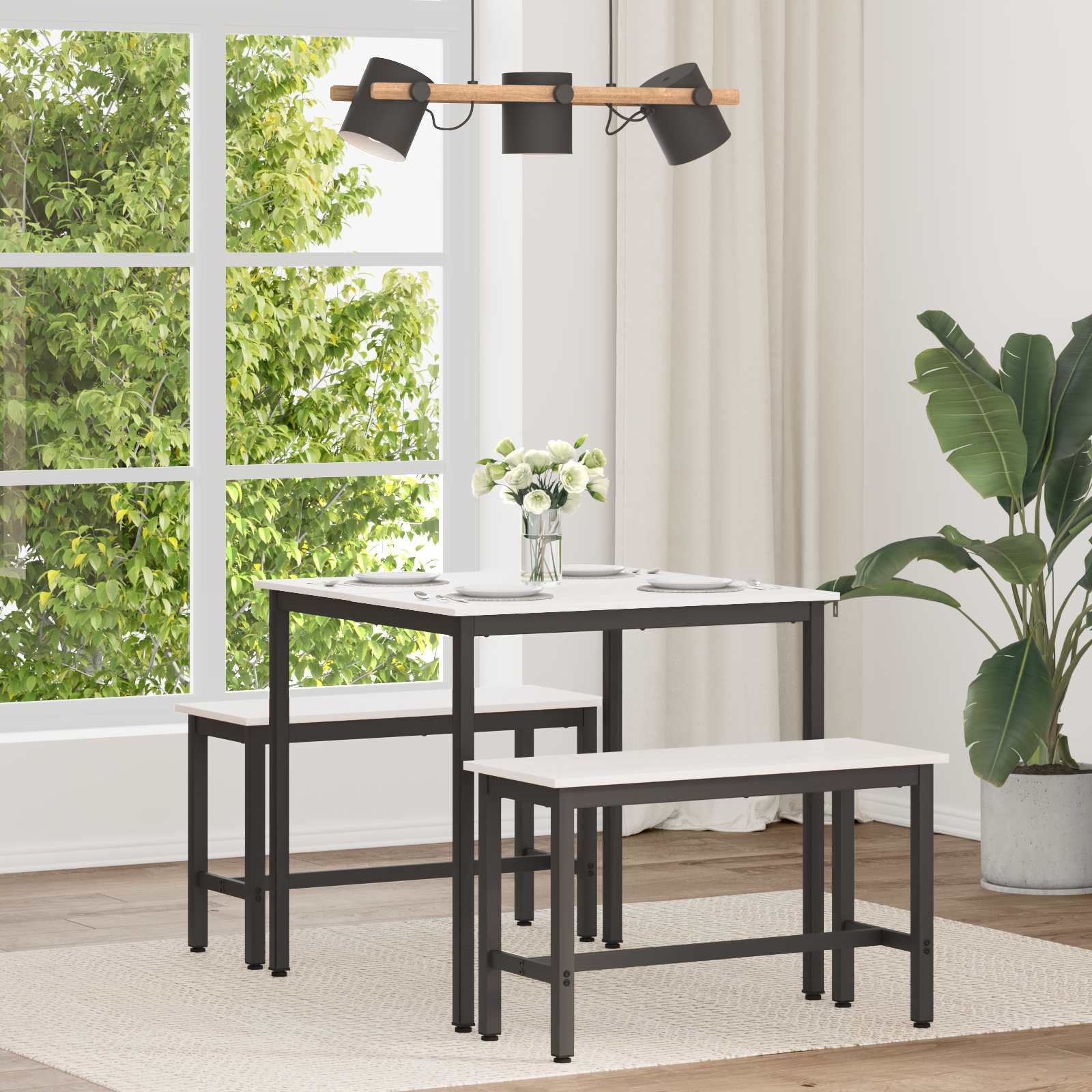 vidaXL Stół jadalny Biały 80 x 80 x 75 cm Lite drewno sosnowe
