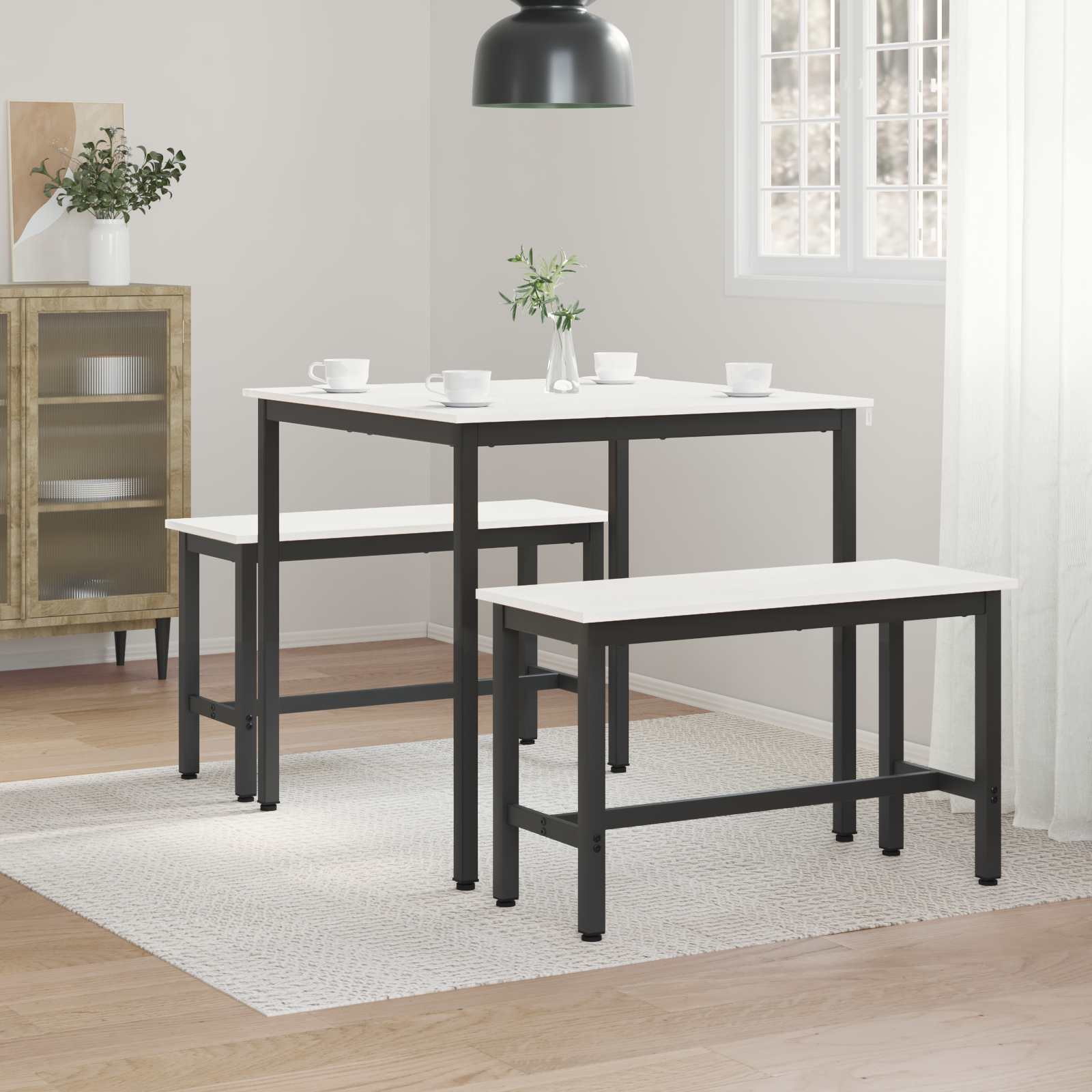 vidaXL Stół jadalny Biały 80 x 80 x 75 cm Lite drewno sosnowe