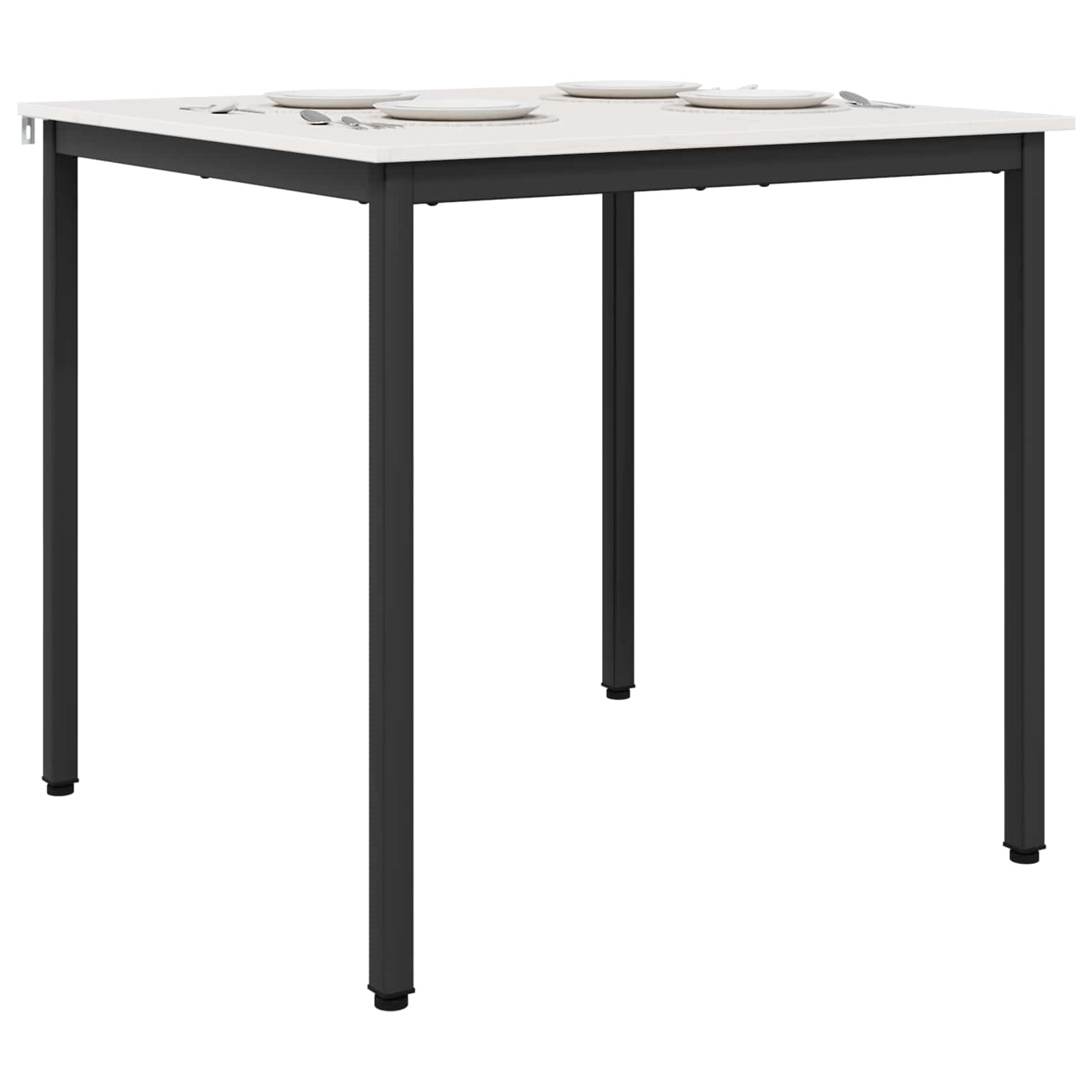 vidaXL Stół jadalny Biały 80 x 80 x 75 cm Lite drewno sosnowe