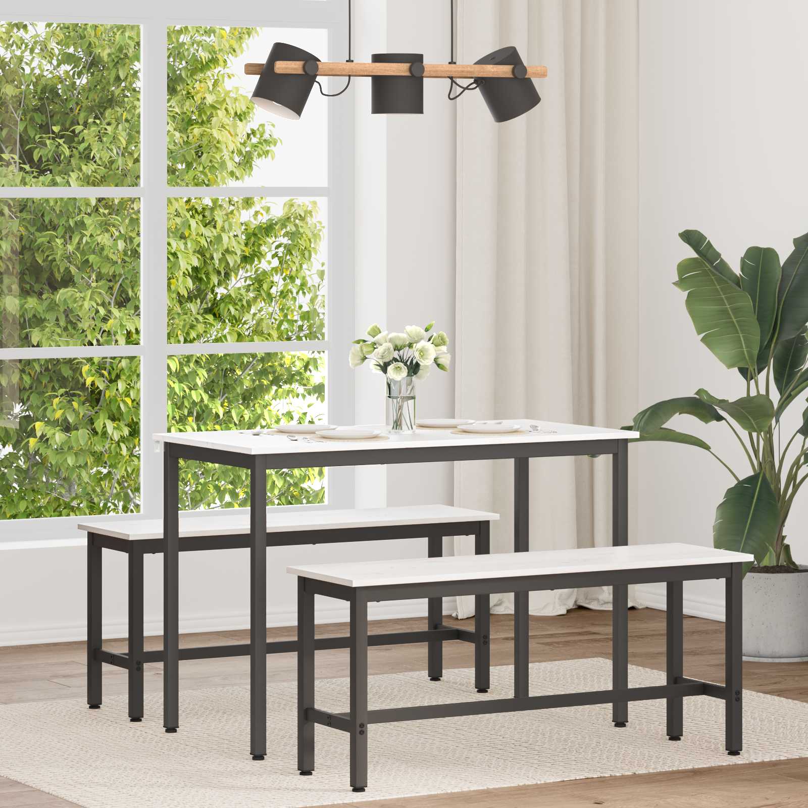 vidaXL Stół jadalny Biały 110 x 55 x 75 cm Lite drewno sosnowe