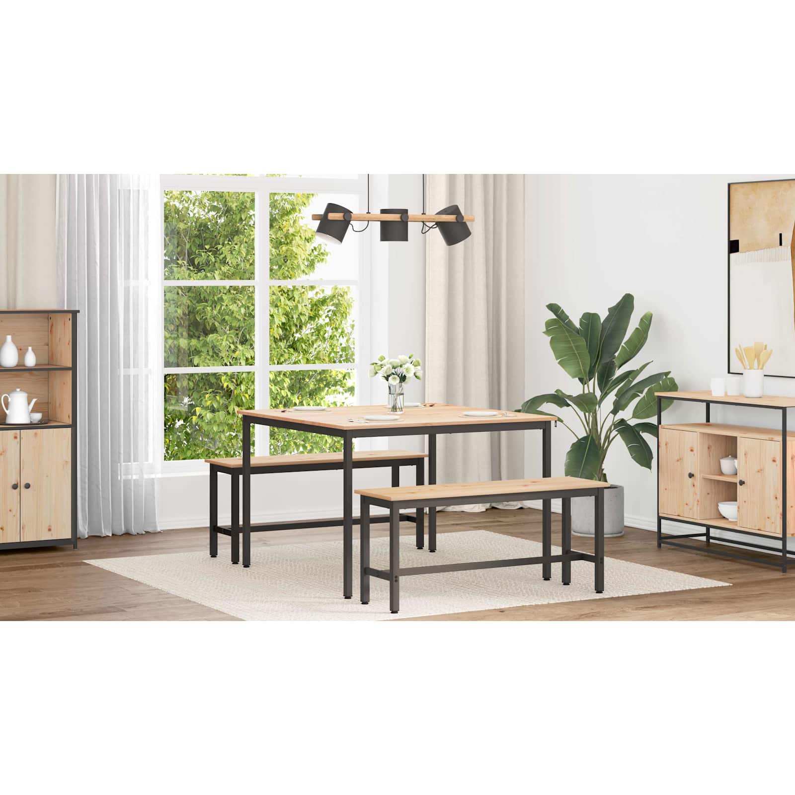vidaXL Stół jadalny Naturalny 110 x 110 x 75 cm Lite drewno sosnowe