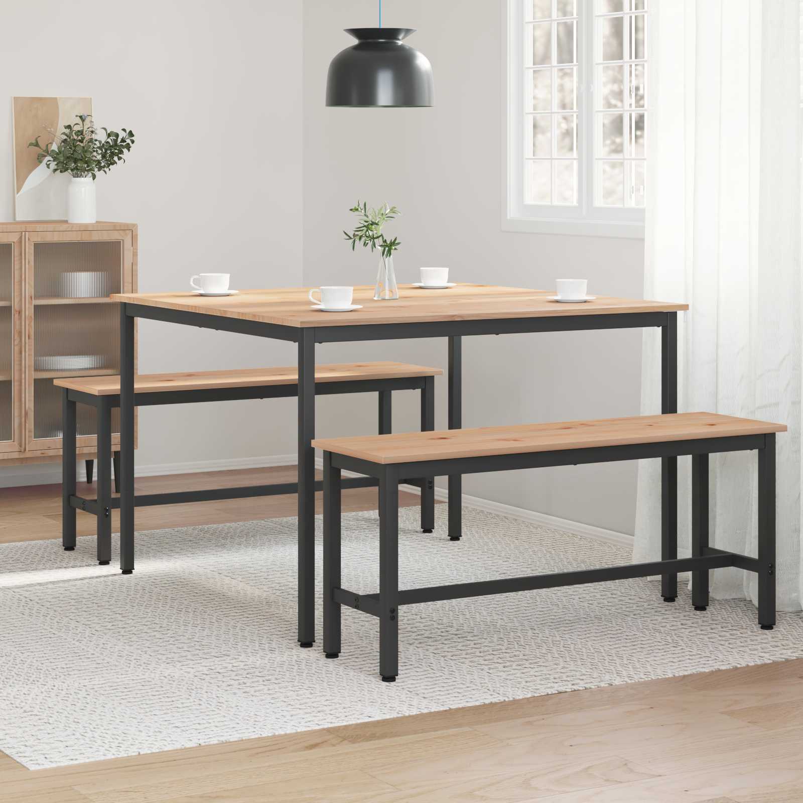 vidaXL Stół jadalny Naturalny 110 x 110 x 75 cm Lite drewno sosnowe