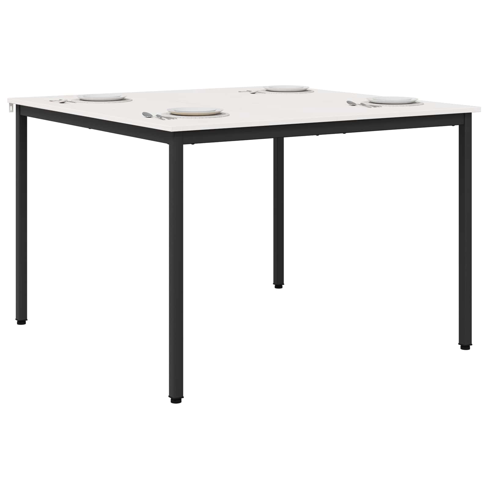 vidaXL Stół jadalny Biały 110 x 110 x 75 cm Lite drewno sosnowe