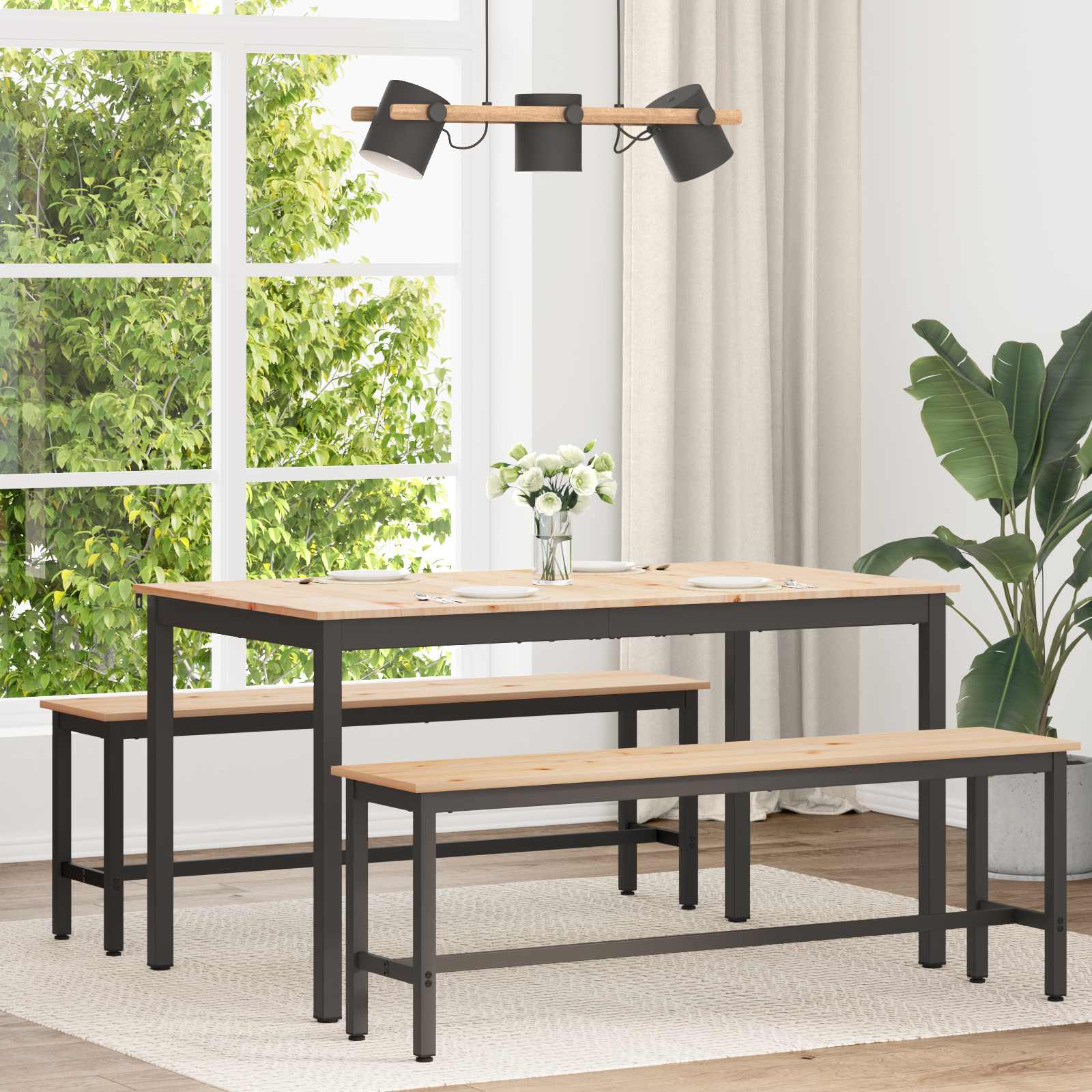 vidaXL Stół jadalny Naturalny 140 x 80 x 75 cm Lite drewno sosnowe