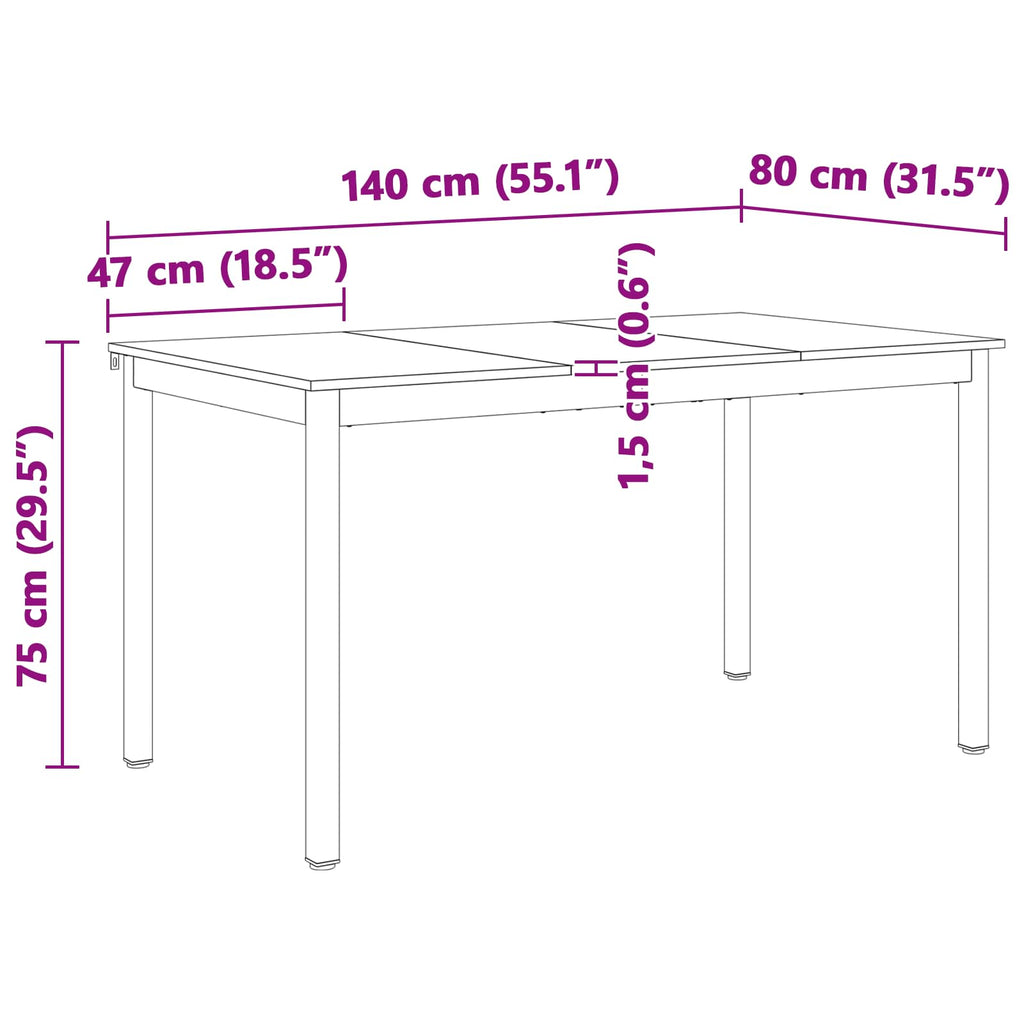 vidaXL Stół jadalny Biały 140 x 80 x 75 cm Lite drewno sosnowe