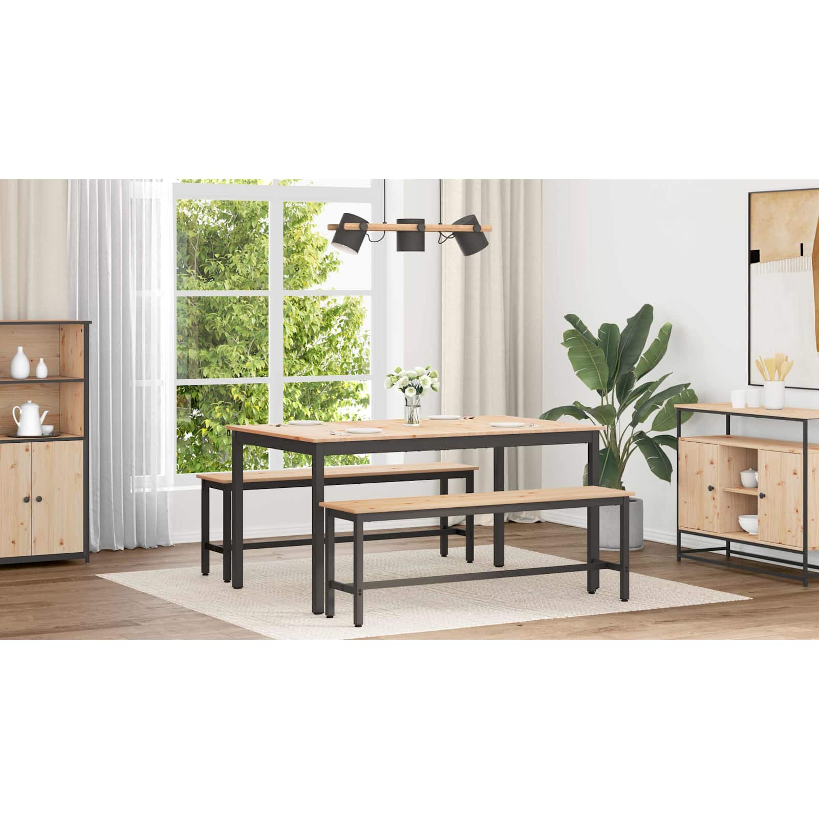 vidaXL Stół jadalny Naturalny 150 x 90 x 75 cm Lite drewno sosnowe