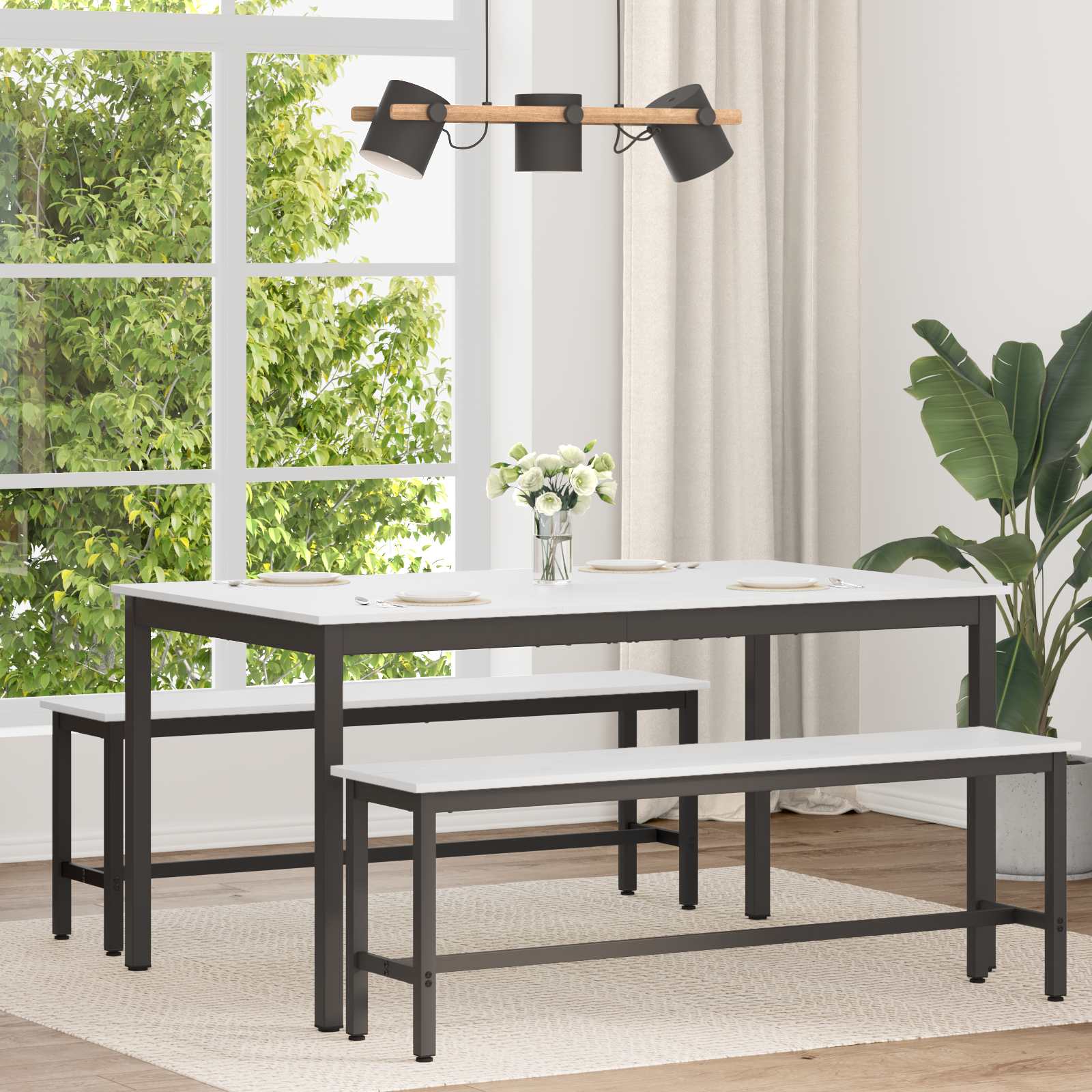 vidaXL Stół jadalny Biały 150 x 90 x 75 cm Lite drewno sosnowe