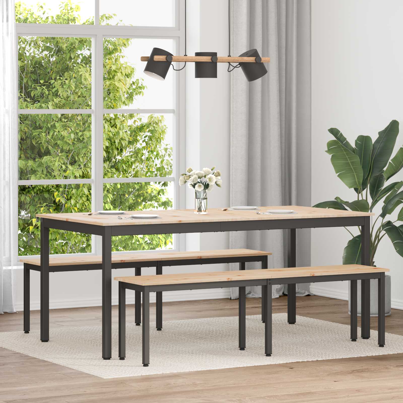 vidaXL Stół jadalny Naturalny 180 x 90 x 75 cm Lite drewno sosnowe
