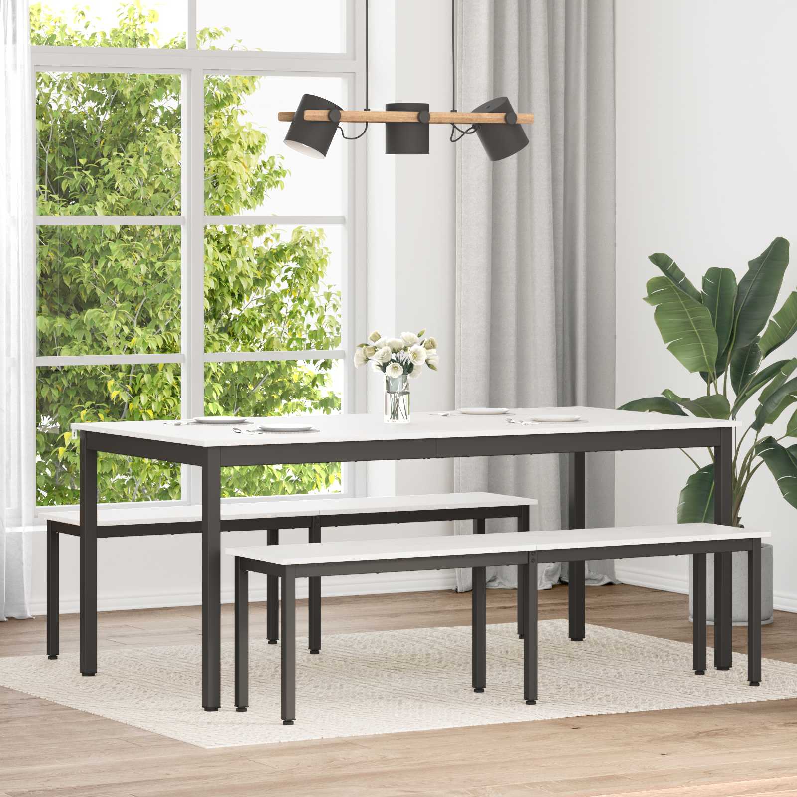 vidaXL Stół jadalny Biały 180 x 90 x 75 cm Lite drewno sosnowe