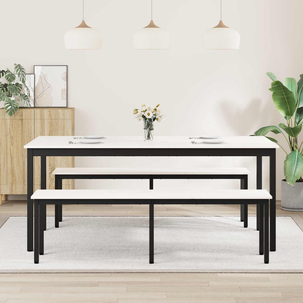 vidaXL Stół jadalny Biały 180 x 90 x 75 cm Lite drewno sosnowe