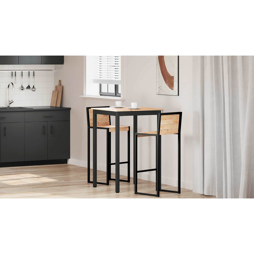 vidaXL Stół barowy Naturalny 70 x 70 x 105 cm Lite drewno sosnowe