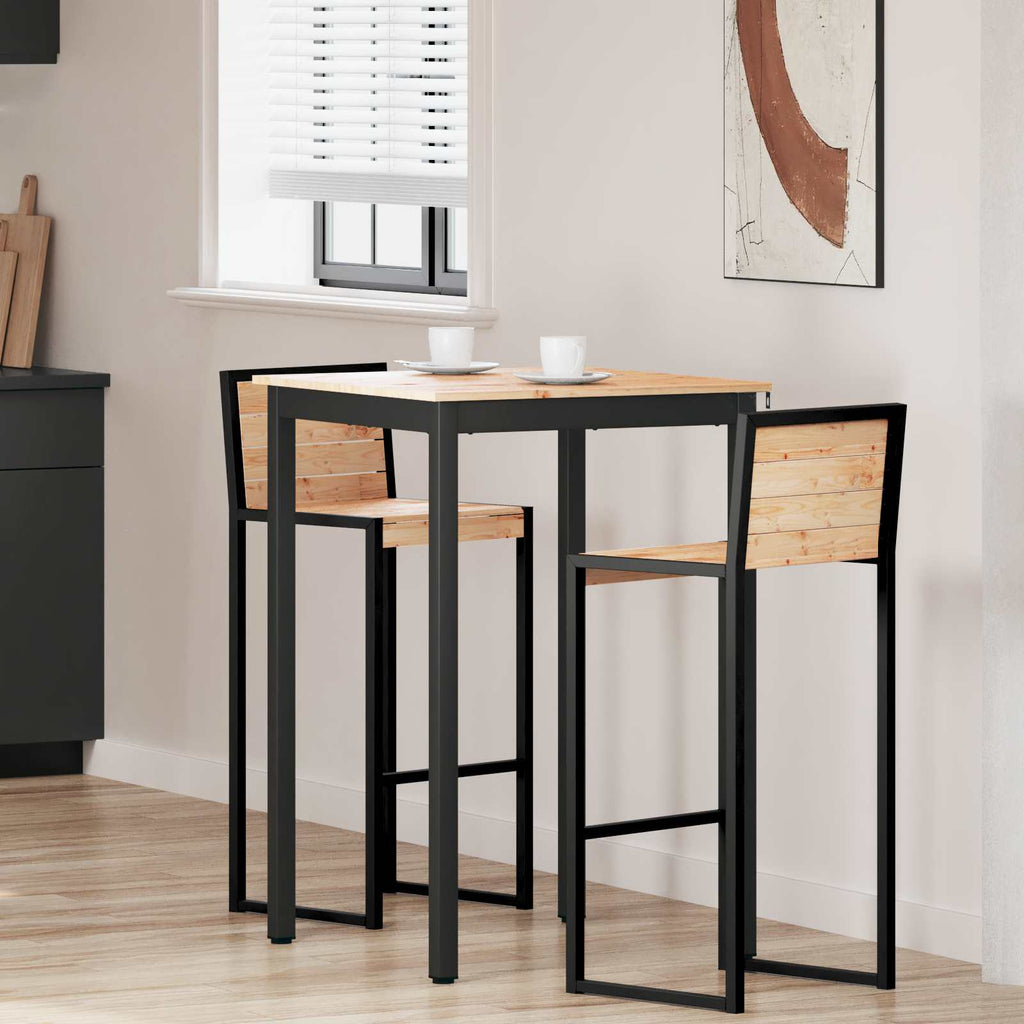 vidaXL Stół barowy Naturalny 70 x 70 x 105 cm Lite drewno sosnowe