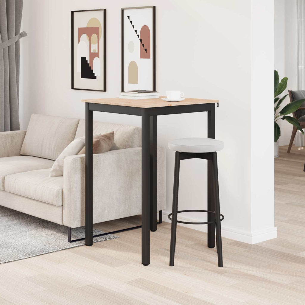 vidaXL Stół barowy Naturalny 70 x 70 x 105 cm Lite drewno sosnowe