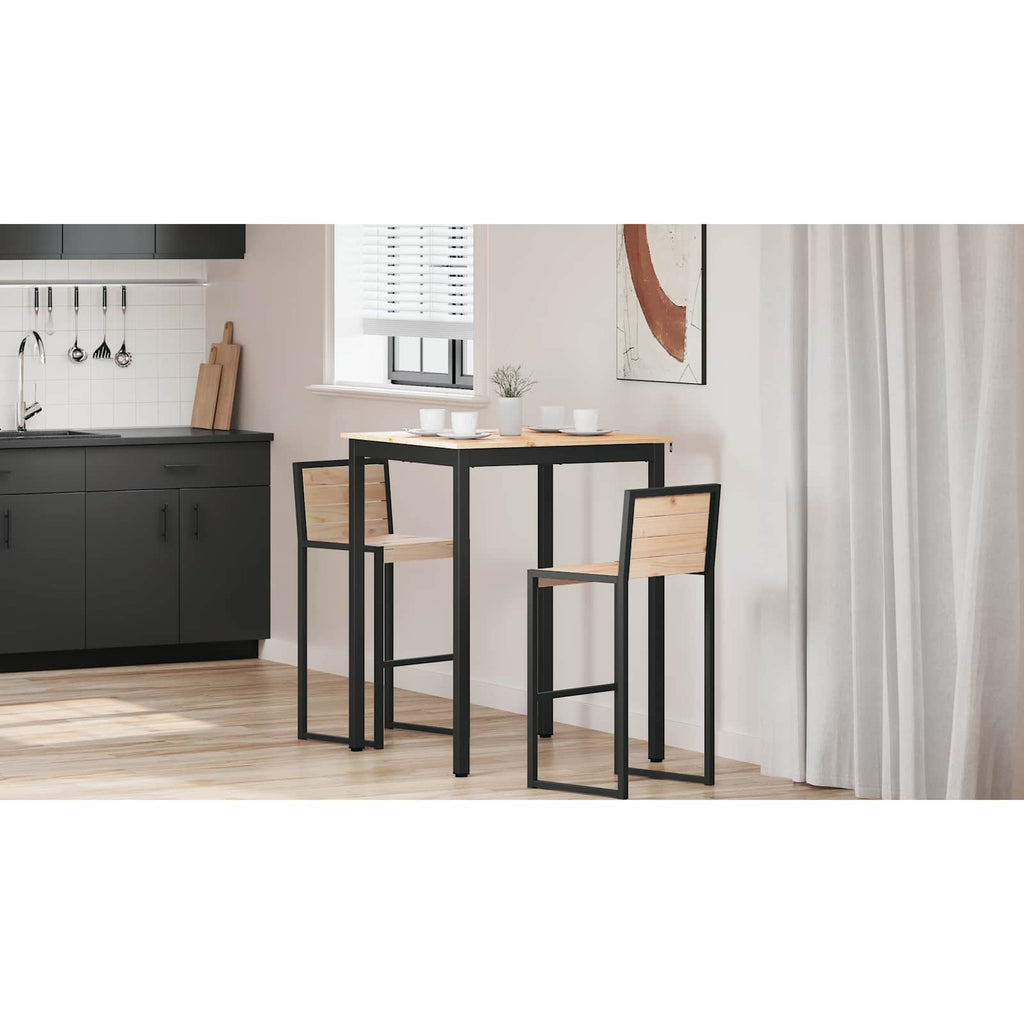 vidaXL Stół barowy Naturalny 80 x 80 x 105 cm Lite drewno sosnowe