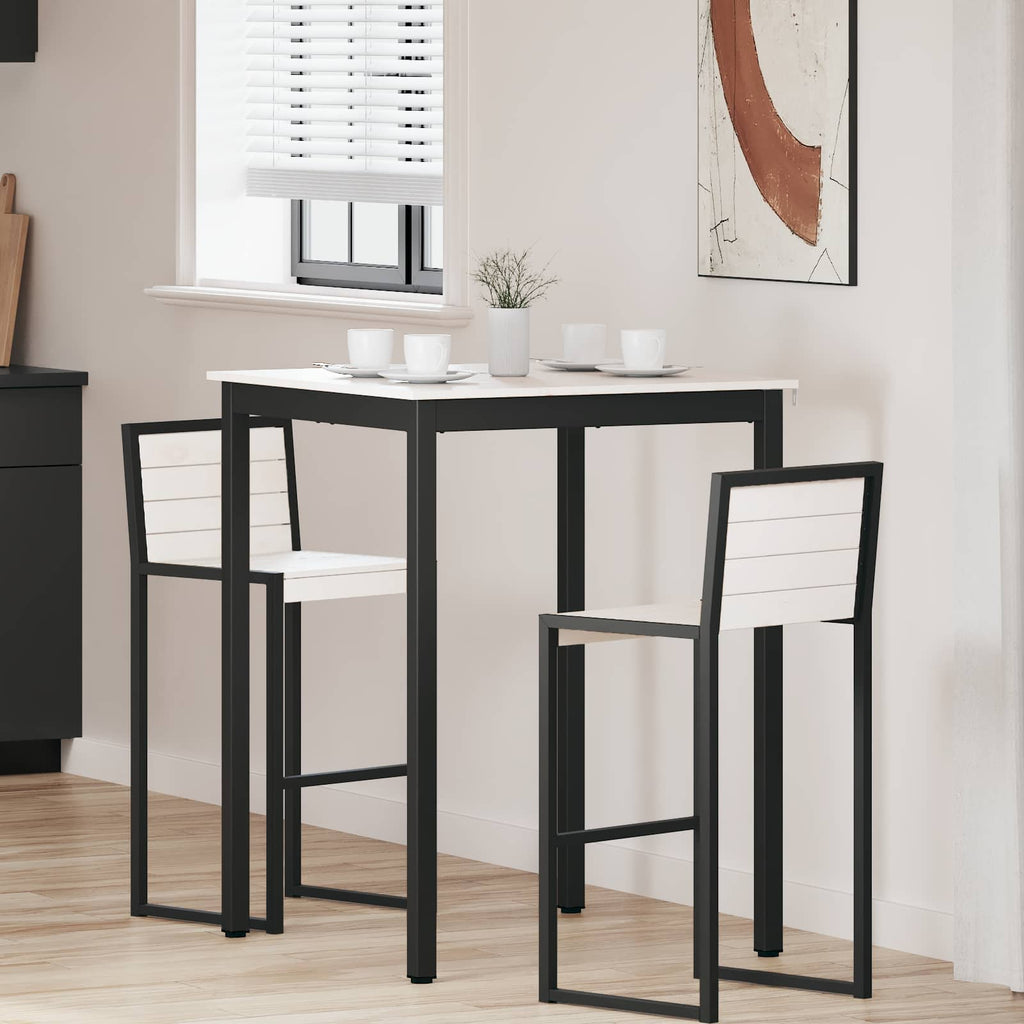 vidaXL Stół barowy Biały 80 x 80 x 105 cm Lite drewno sosnowe