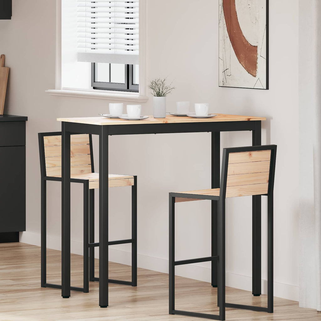 vidaXL Stół barowy Naturalny 110 x 55 x 105 cm Lite drewno sosnowe