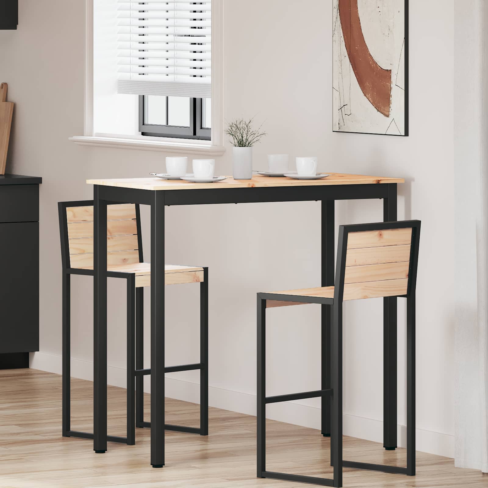vidaXL Stół barowy Naturalny 110 x 55 x 105 cm Lite drewno sosnowe