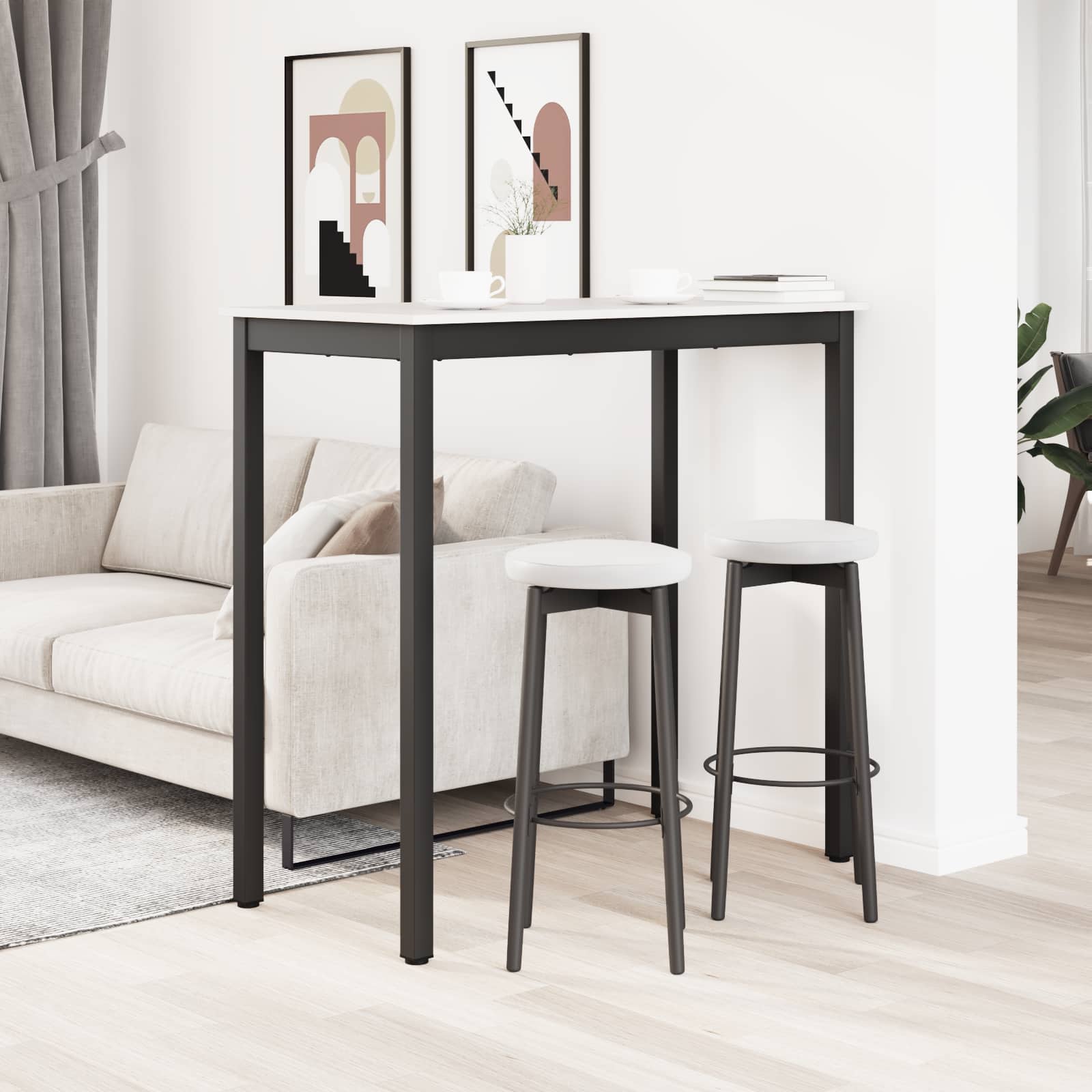 vidaXL Stół barowy Biały 110 x 55 x 105 cm Lite drewno sosnowe