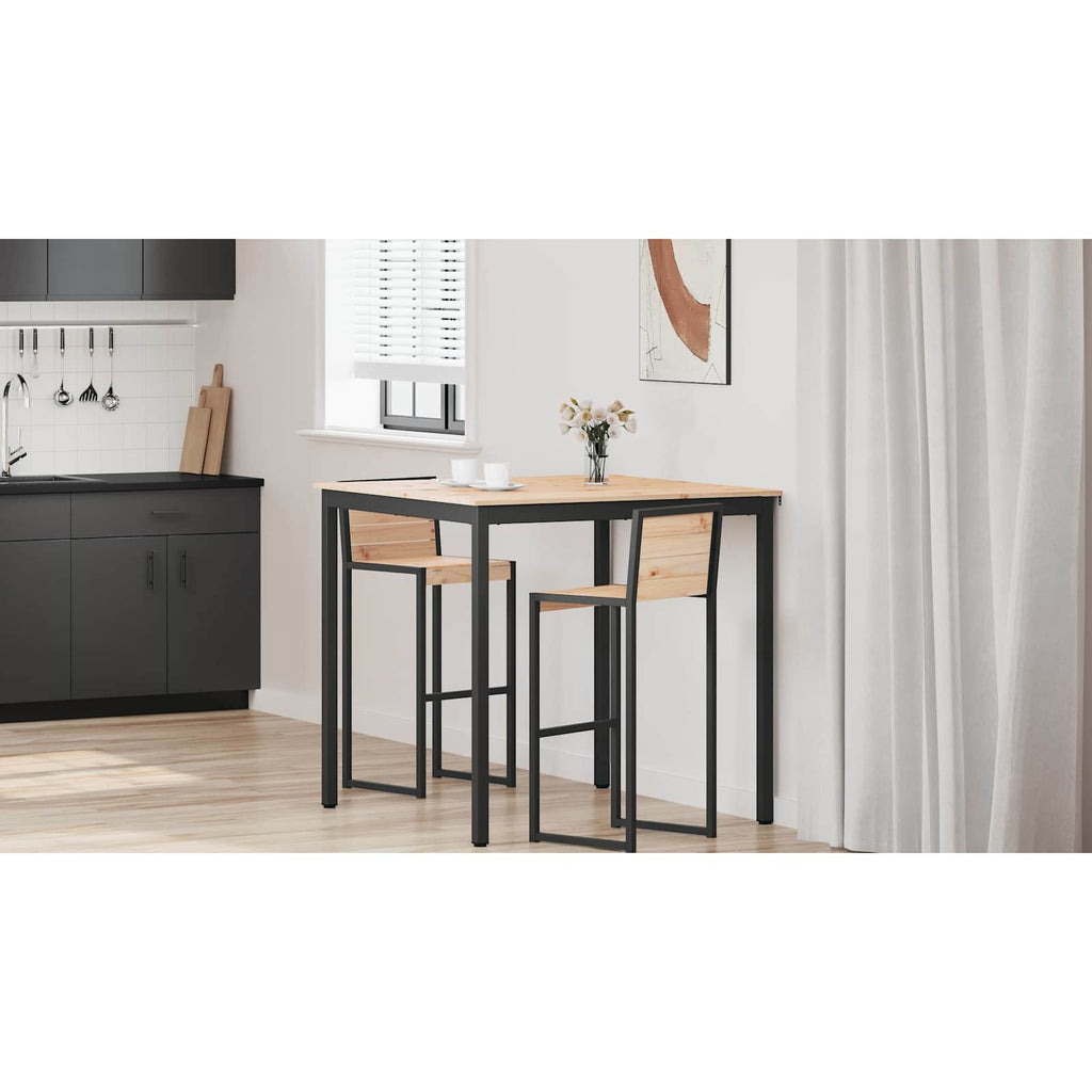 vidaXL Stół barowy Naturalny 110 x 110 x 105 cm Lite drewno sosnowe