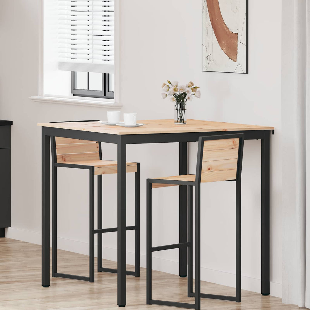 vidaXL Stół barowy Naturalny 110 x 110 x 105 cm Lite drewno sosnowe