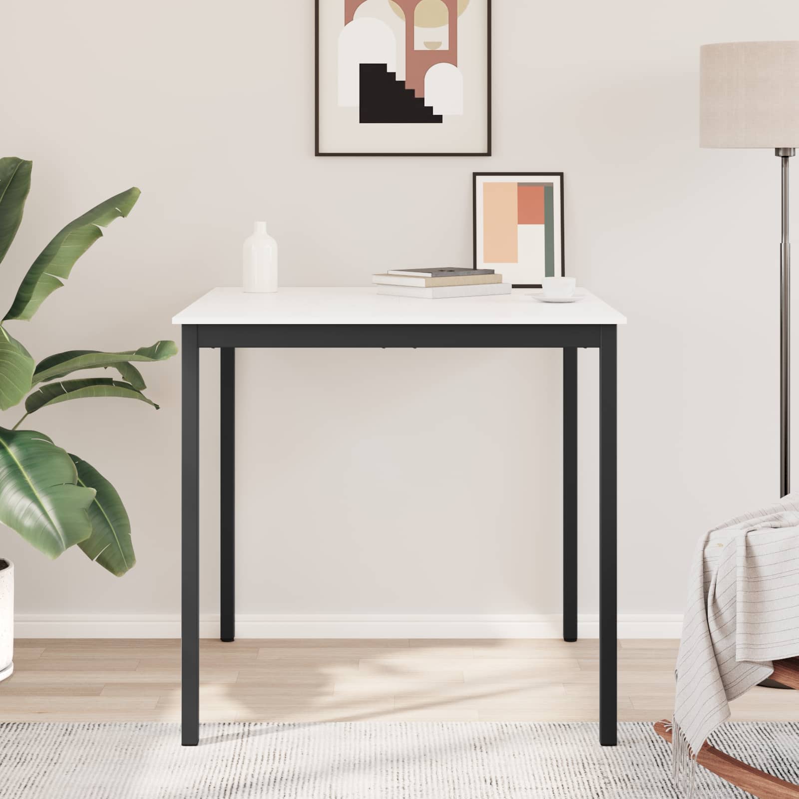 vidaXL Stół barowy Biały 110 x 110 x 105 cm Lite drewno sosnowe
