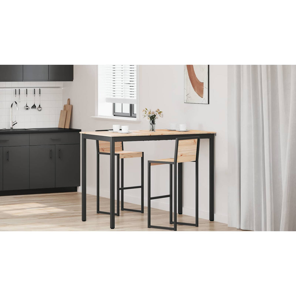 vidaXL Stół barowy Naturalny 140 x 80 x 105 cm Lite drewno sosnowe