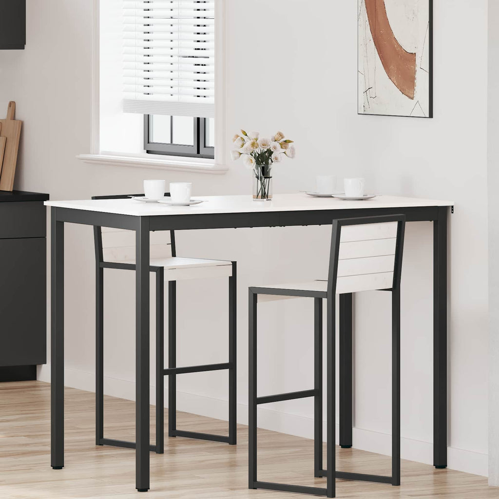 vidaXL Stół barowy Biały 140 x 80 x 105 cm Lite drewno sosnowe
