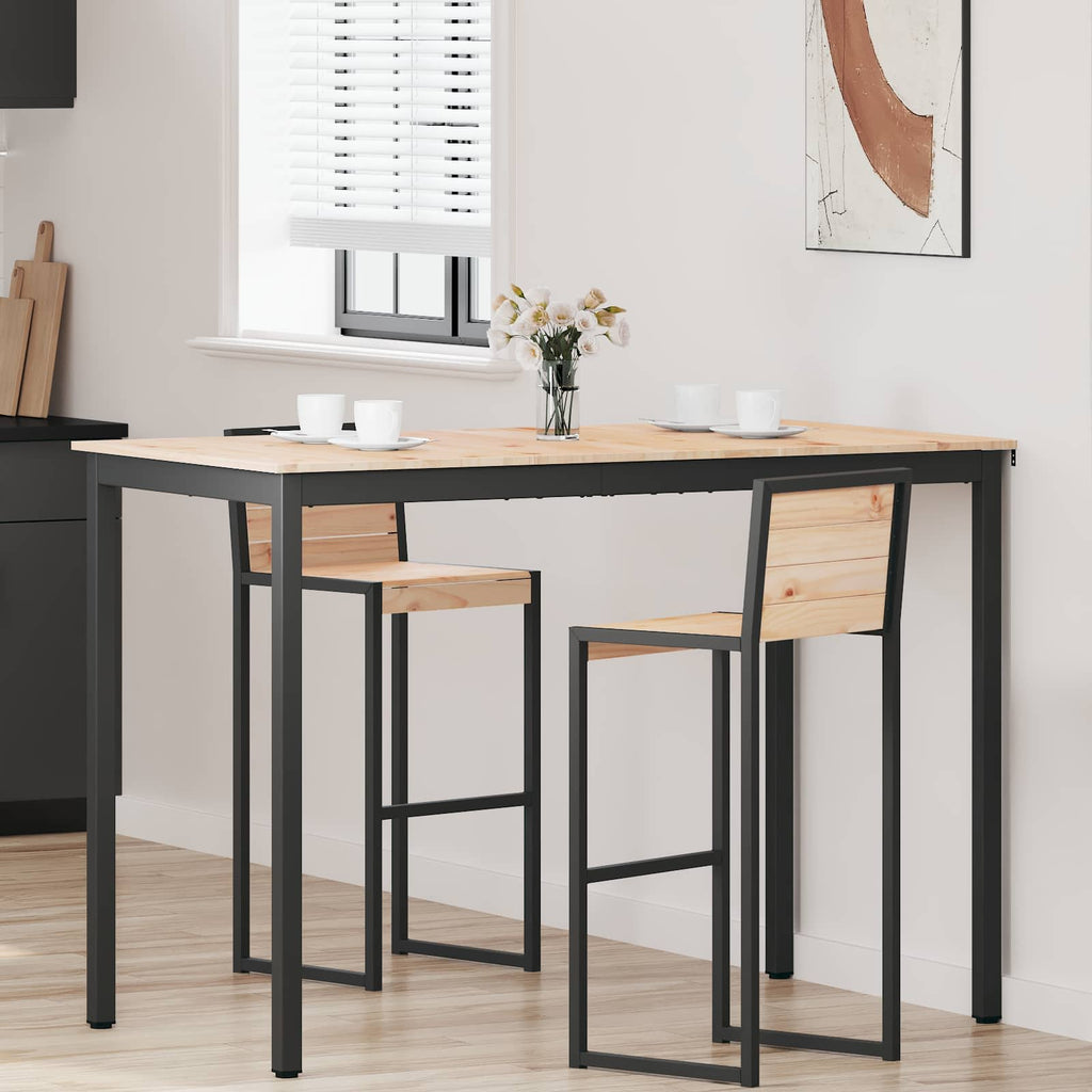 vidaXL Stół barowy Naturalny 150 x 80 x 105 cm Lite drewno sosnowe