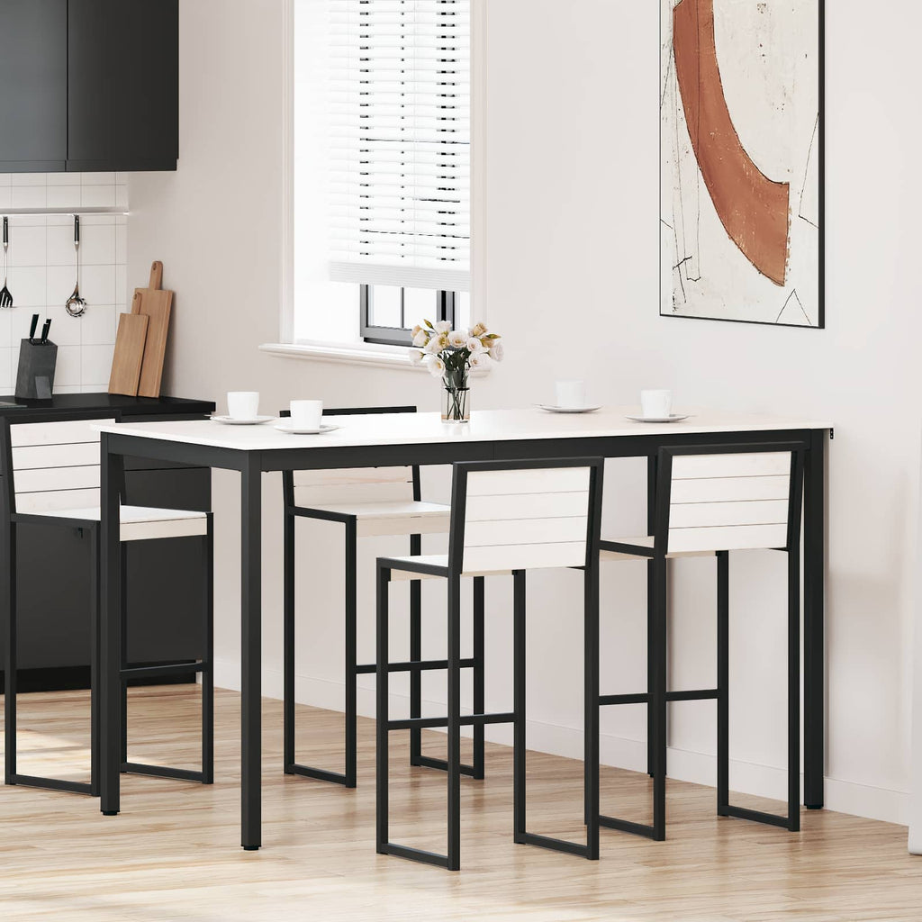 vidaXL Stół barowy Biały 180 x 90 x 105 cm Lite drewno sosnowe