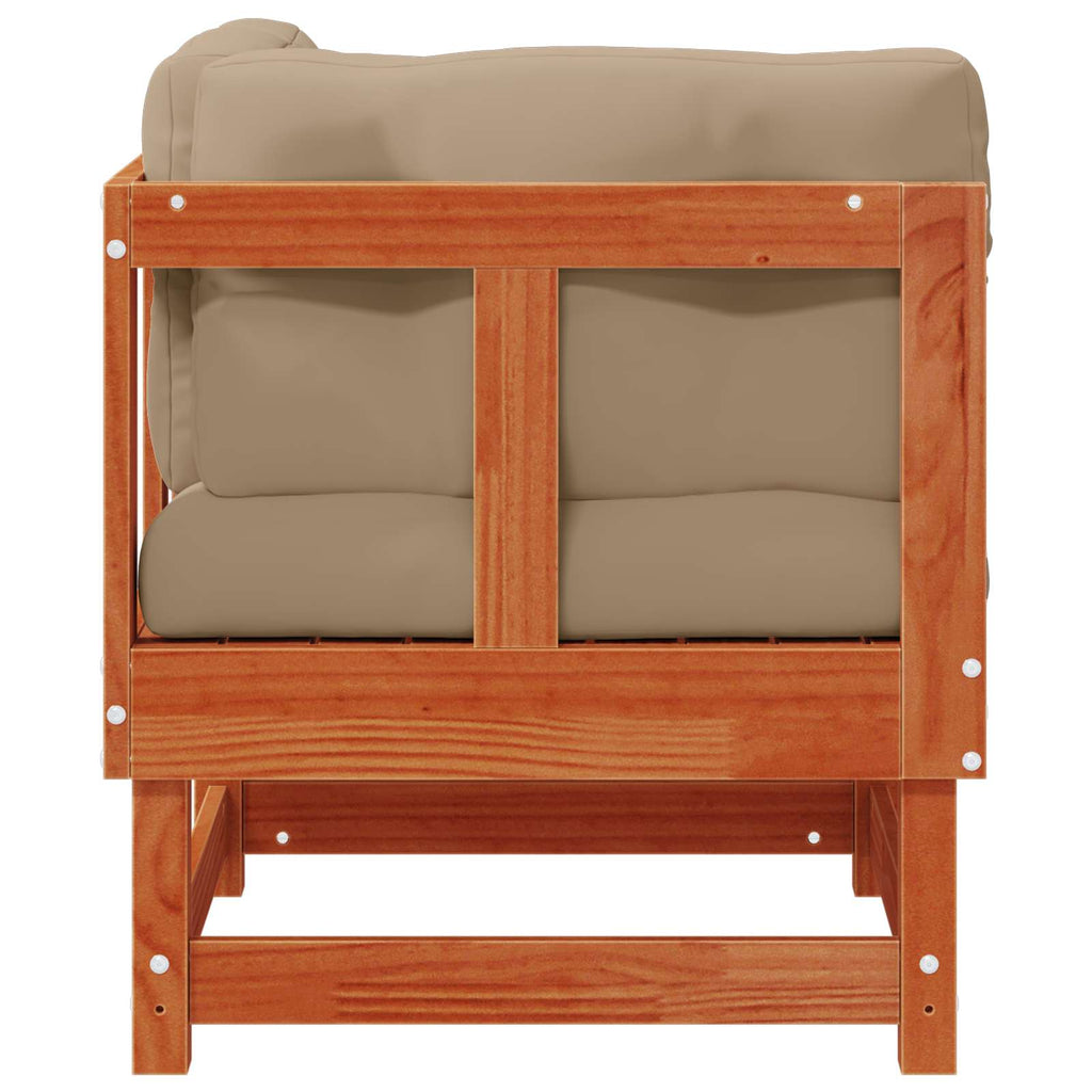 vidaXL 2 pcs Sofa narożna do ogrodu Lite drewno sosnowe Woskowy Brąz