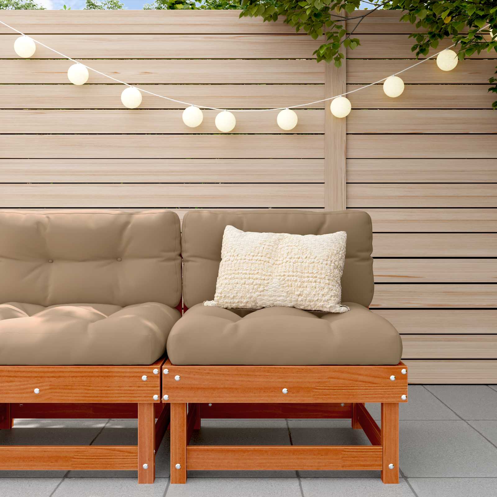 vidaXL Sofa Środkowa do Ogrodu Lite drewno sosnowe Woskowy Brąz