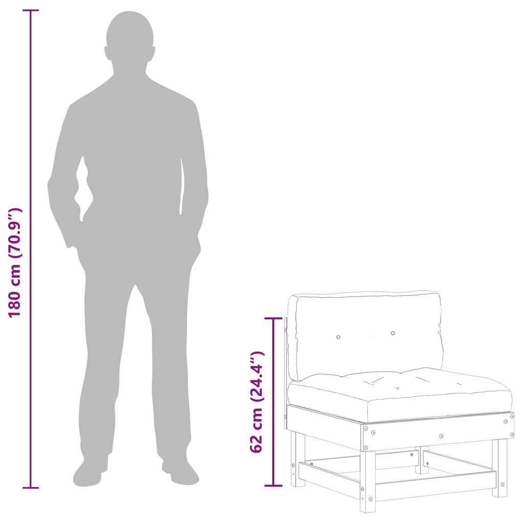 vidaXL Sofa Środkowa do Ogrodu Lite drewno sosnowe Woskowy Brąz