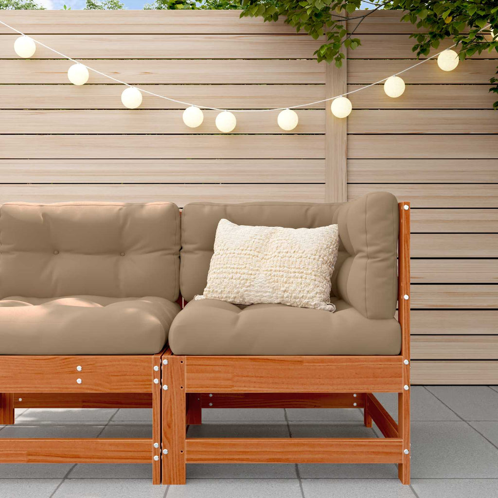 vidaXL Sofa narożna do ogrodu Lite drewno sosnowe Woskowany brąz