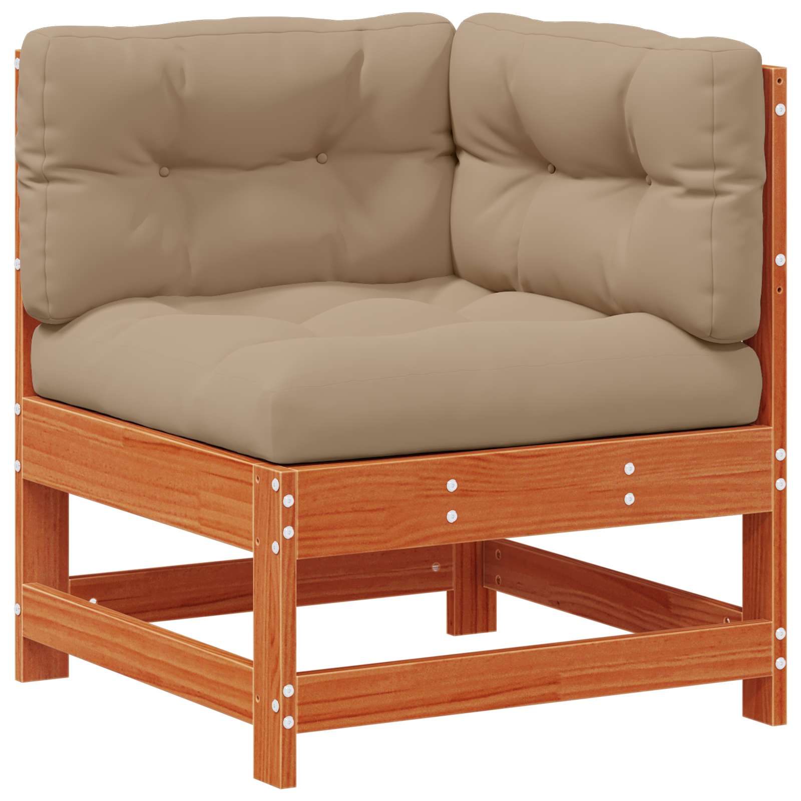 vidaXL Sofa narożna do ogrodu Lite drewno sosnowe Woskowany brąz