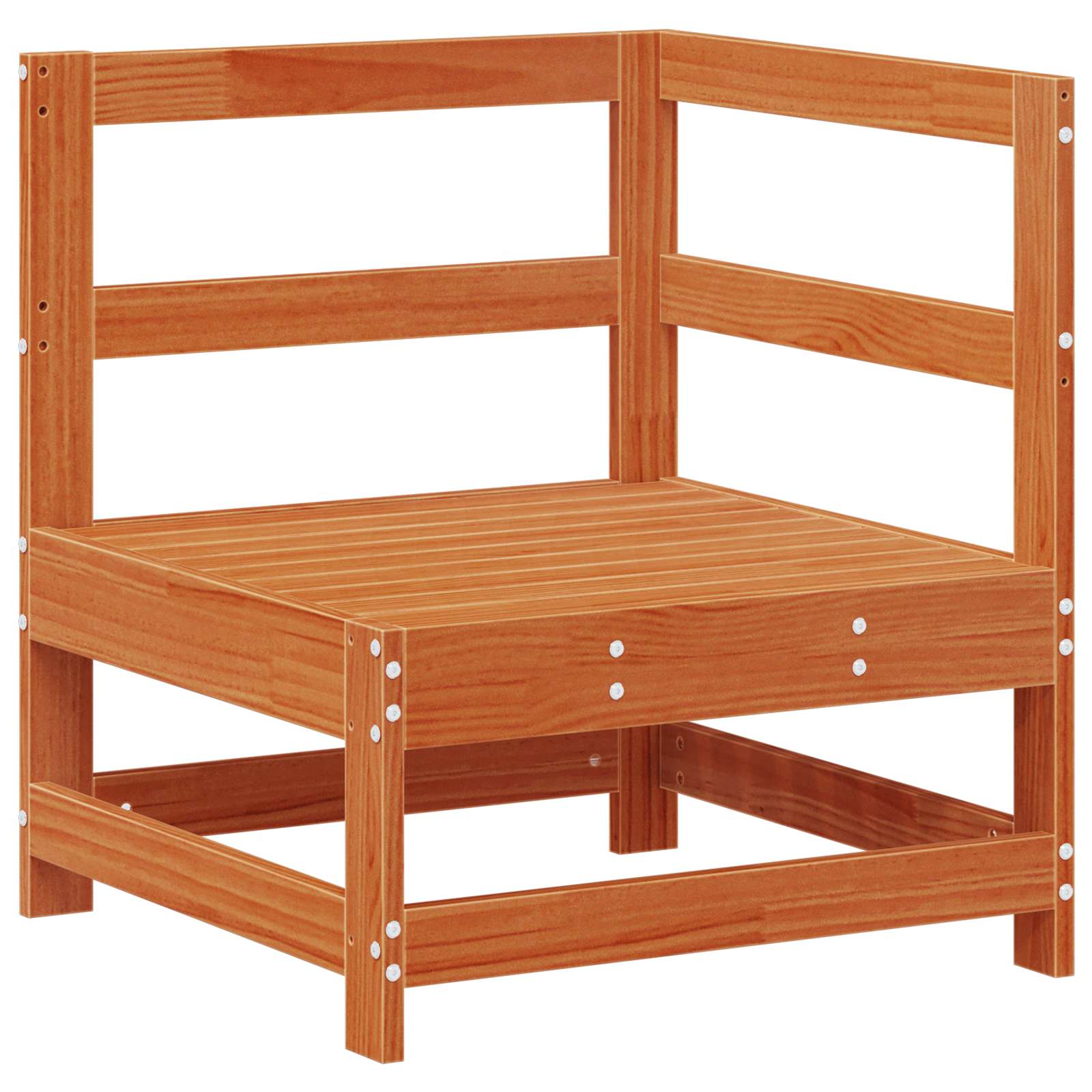 vidaXL Sofa narożna do ogrodu Lite drewno sosnowe Woskowany brąz
