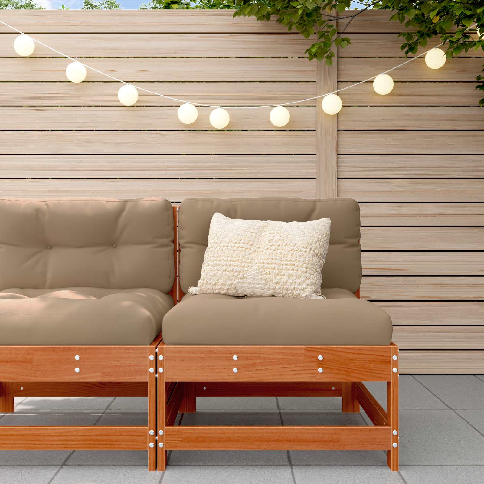 vidaXL Sofa Środkowa do Ogrodu Lite drewno sosnowe Woskowany brąz