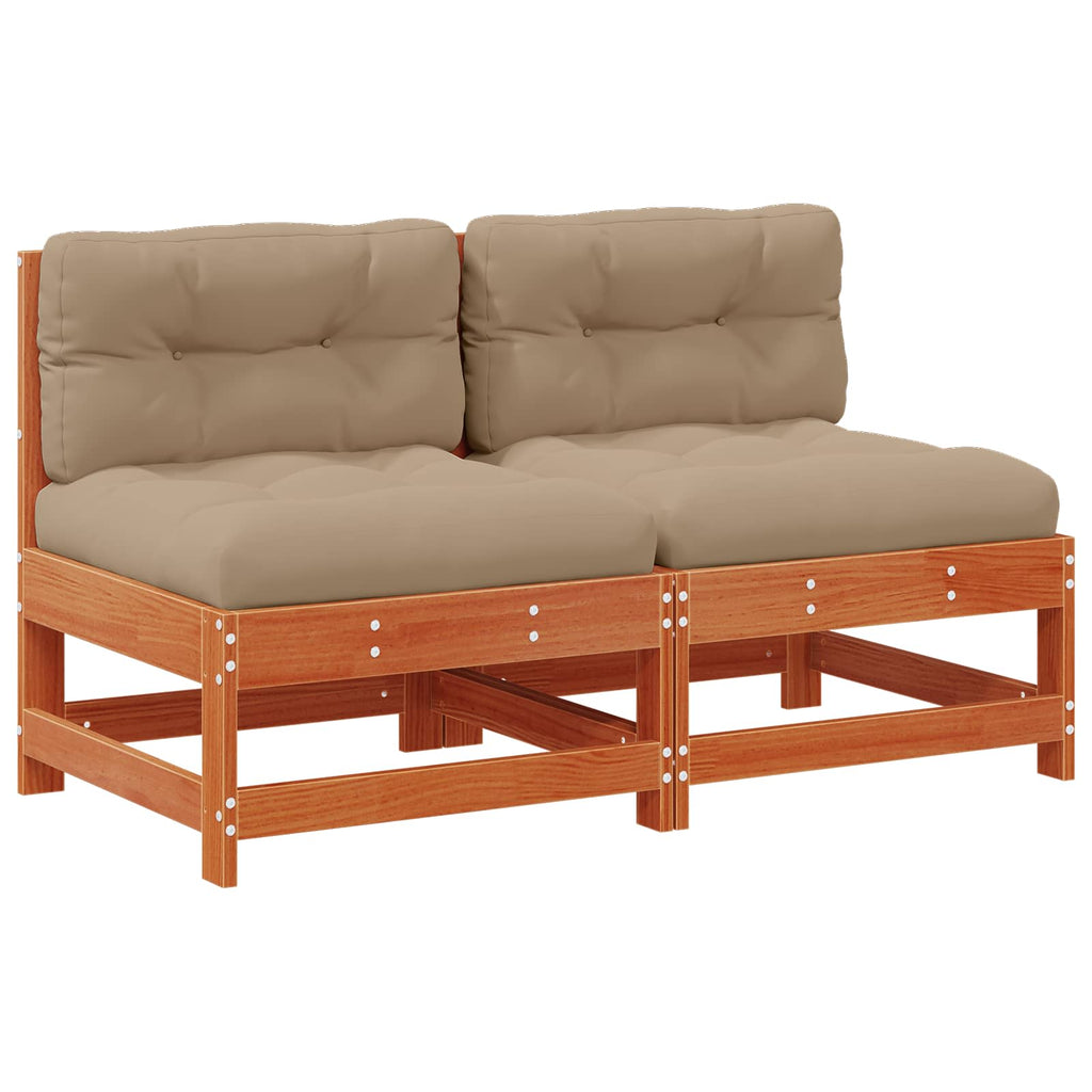vidaXL Sofa Środkowa do Ogrodu Lite drewno sosnowe Woskowany brąz