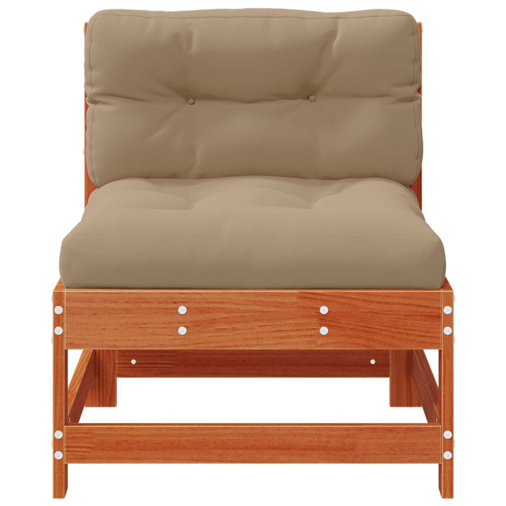 vidaXL Sofa Środkowa do Ogrodu Lite drewno sosnowe Woskowany brąz
