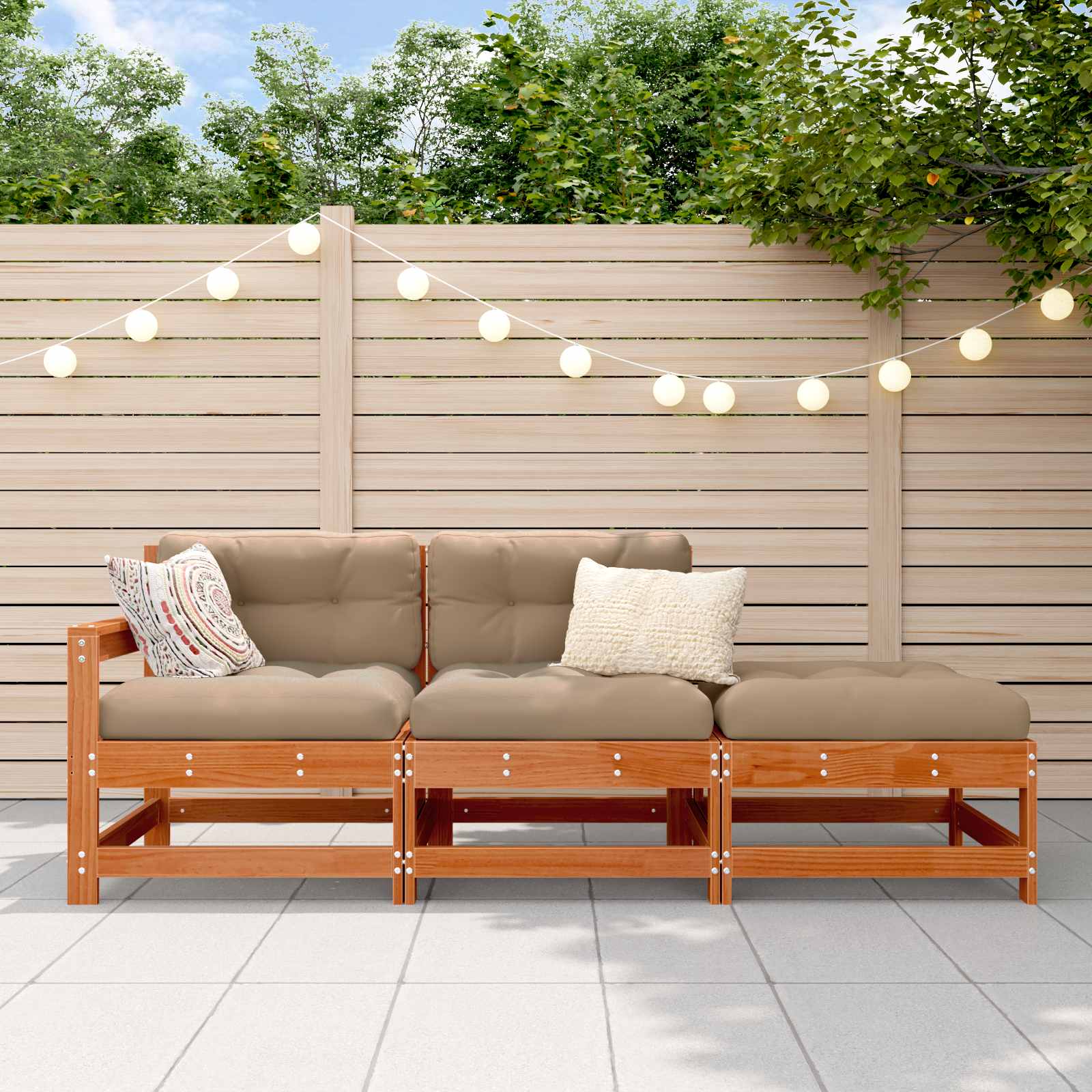 vidaXL Zestaw sof narożnych Woskowany brąz 190 x 62 x 70,5 cm