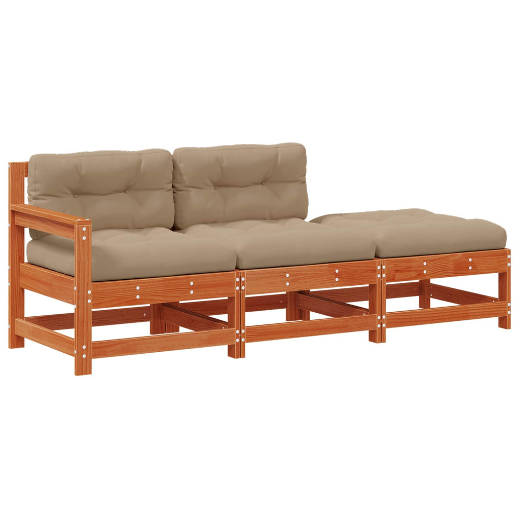 vidaXL Zestaw sof narożnych Woskowany brąz 190 x 62 x 70,5 cm