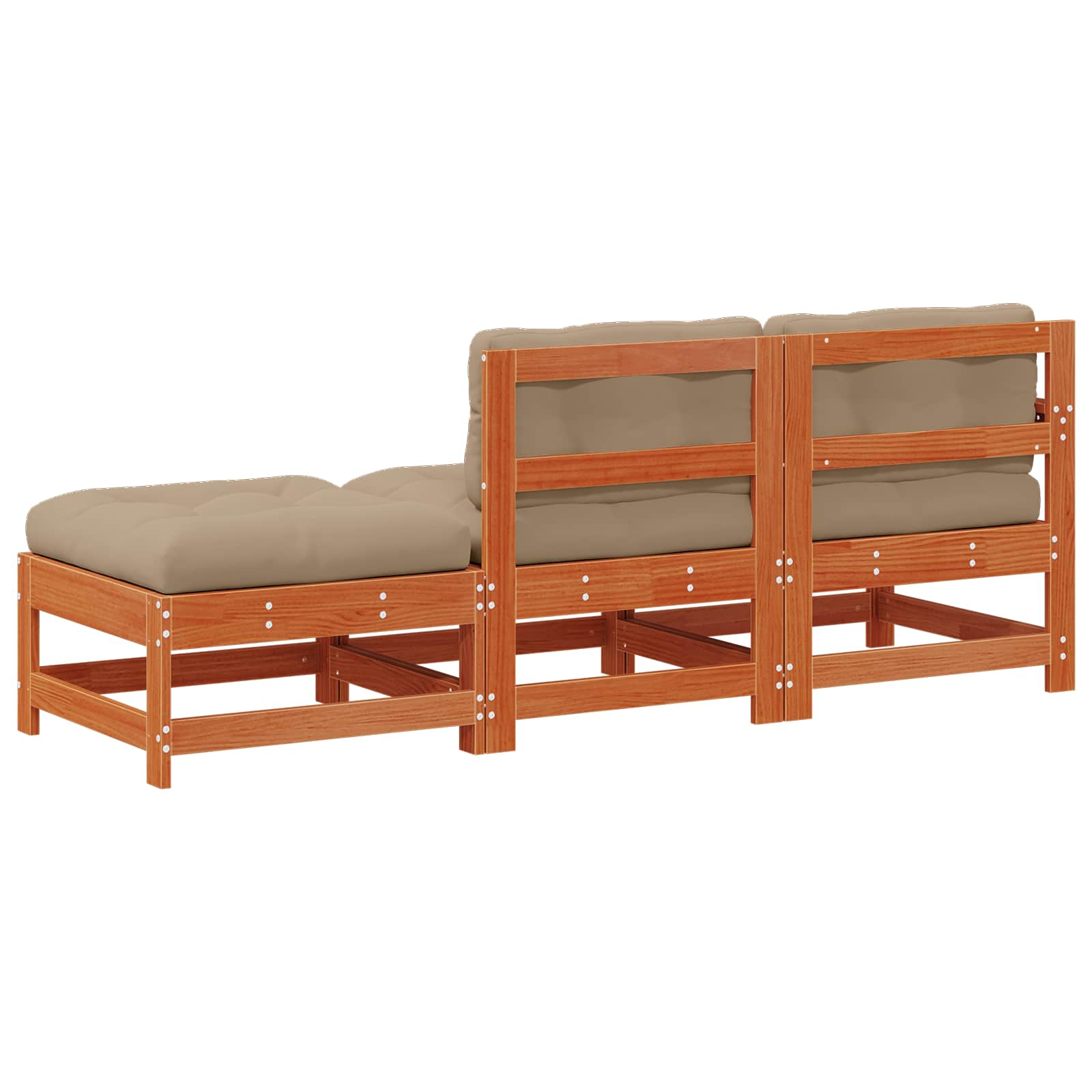 vidaXL Zestaw sof narożnych Woskowany brąz 190 x 62 x 70,5 cm