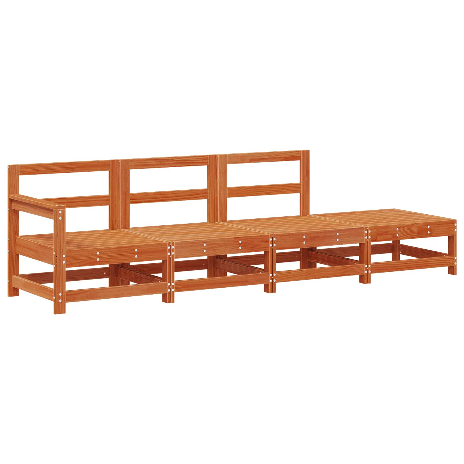 vidaXL Zestaw sof narożnych Woskowy Brąz 252 x 62 x 70,5 cm