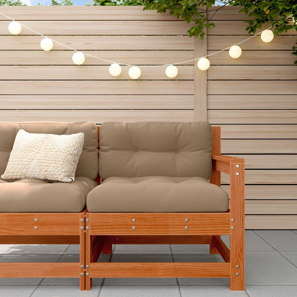 vidaXL Sofa narożna do ogrodu Lite drewno sosnowe Woskowany brąz