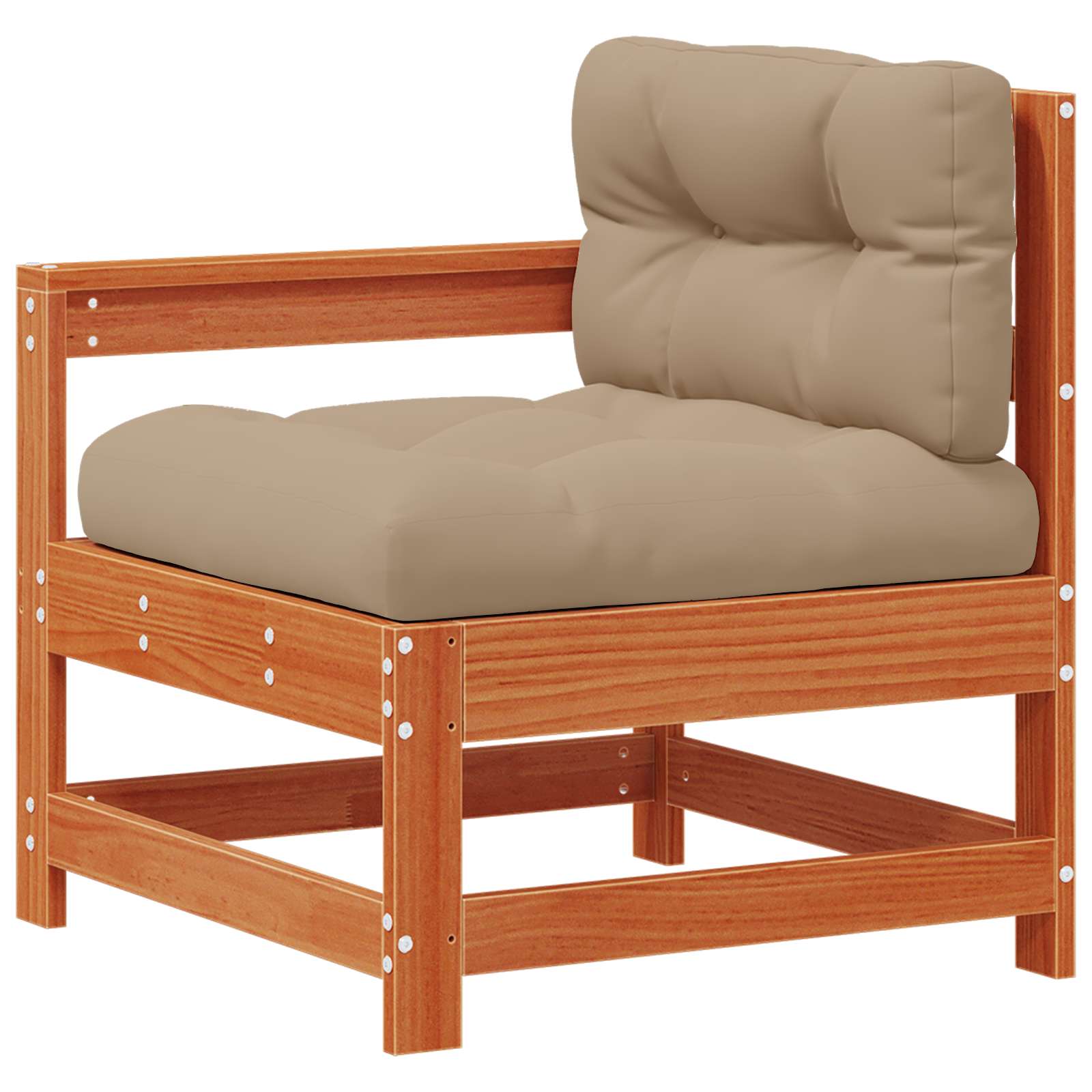 vidaXL Sofa narożna do ogrodu Lite drewno sosnowe Woskowany brąz